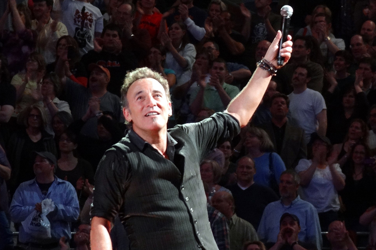 Bruce Springsteen performing at Palace of Auburn Hills, Detroit , on April 12, 2012