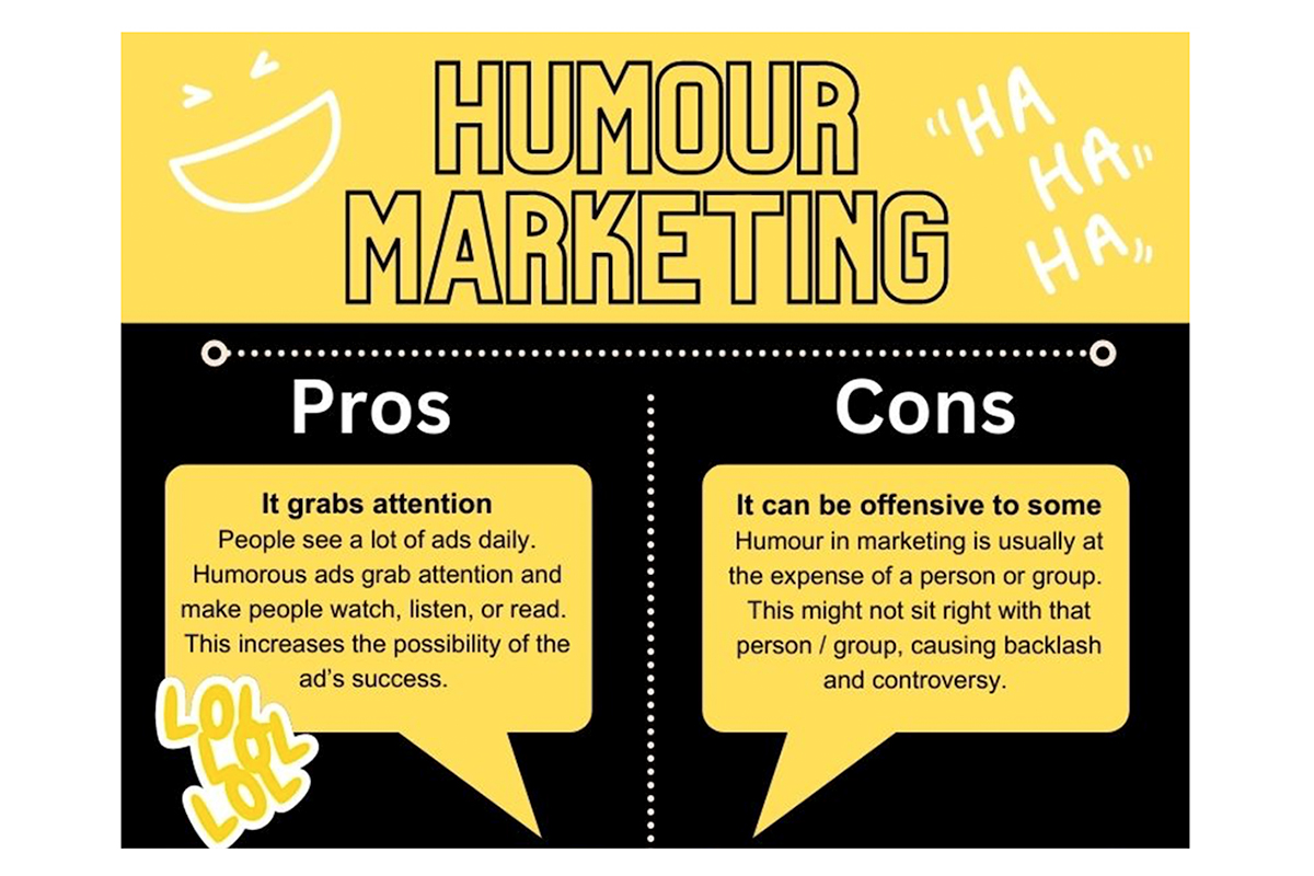 Humor in marketing infographic snippet