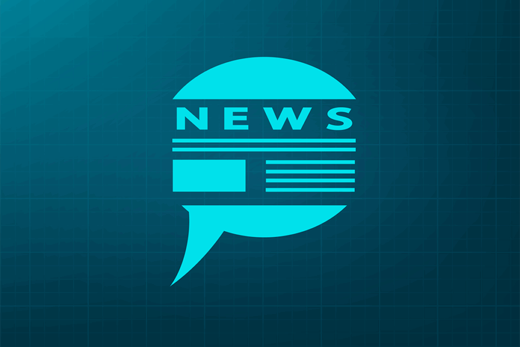 Blue green background with a light blue speech bubble and the word News in it, illustrating a news article and comments.