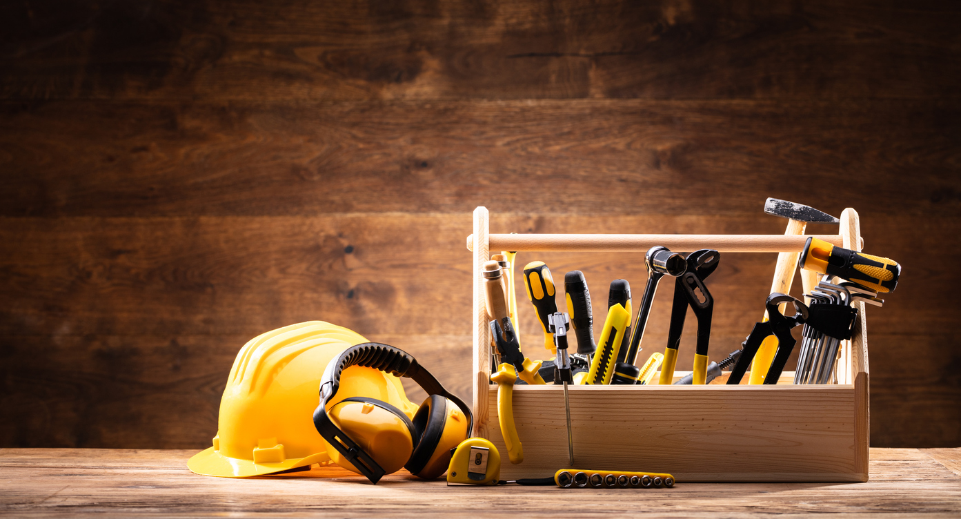 Safety equipment near toolbox
