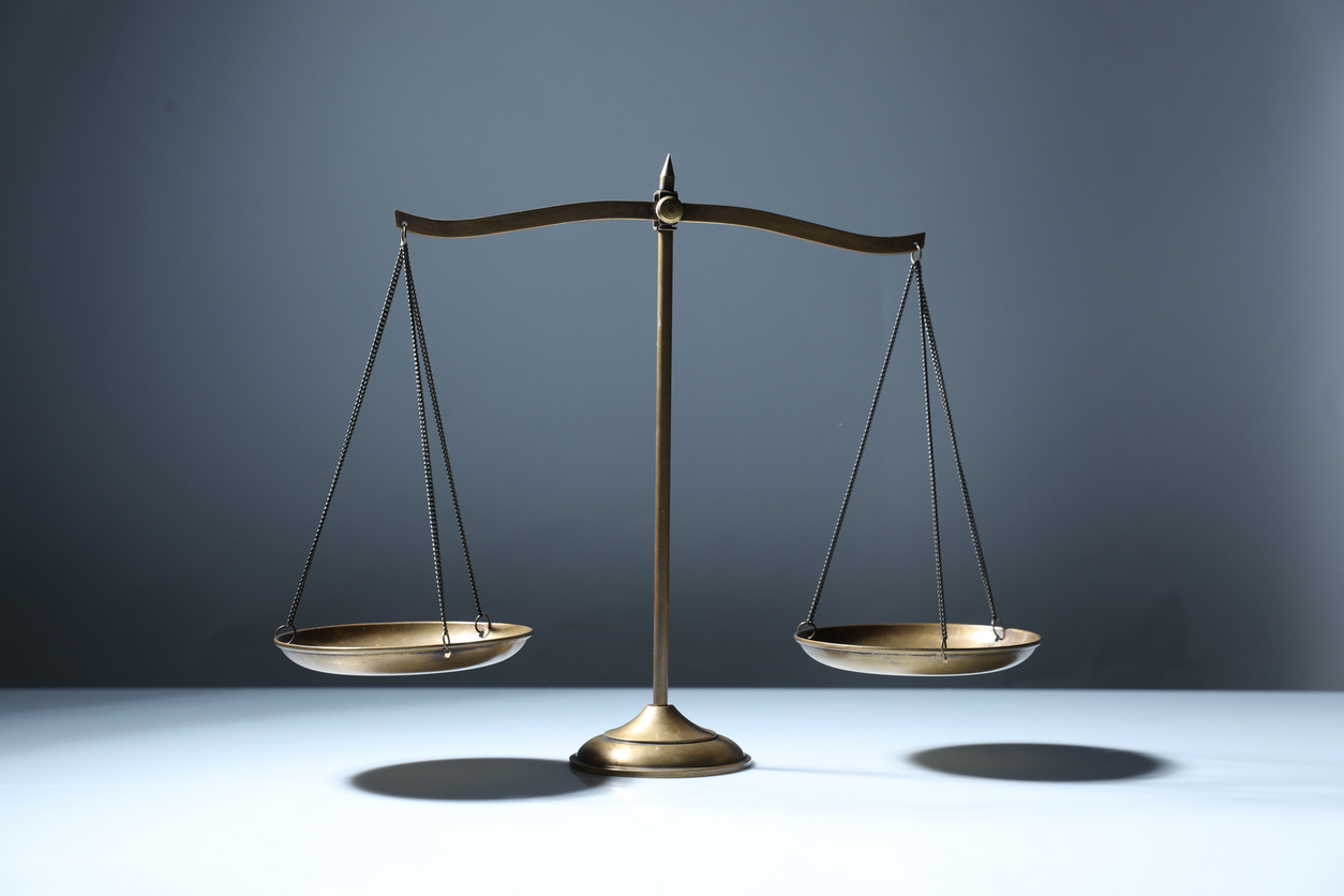 Golden scales of justice